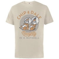 Disney Chip n Dale Naughty накратко -памучна тениска с къси ръкави за възрастни -устомирани пути