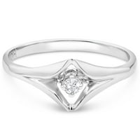 Superjeweler Diamond Politaire Promise Ring в бяло злато за жени