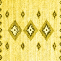 Ahgly Company Indoor Square Abstract Yellow Contemporary Area Rugs, 5 'квадрат