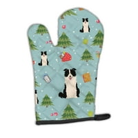 Carolines Treasures BB4779OVMT Коледна граница Collie Red White Foven Mitt, голяма, многоцветна