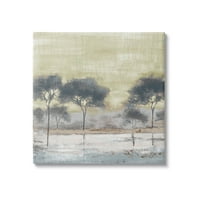 Ступел индустрии блатни дървета водна повърхност отражение природата сцена живопис галерия увити платно печат стена изкуство, дизайн от Лиз Жардин