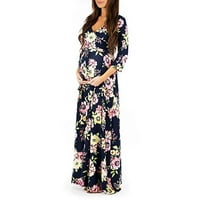 Макси рокли за жени печат опаковка за майчинство регулируем колан многофункционални бременни жени рокли