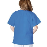 Женски върхове Дамски къси ръкави v върхове на шията работни тениски сини l