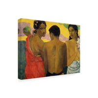 Изобразително изкуство 'трима Таитяни' платно изкуство от Гоген