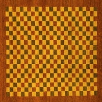 Ahgly Company Indoor Rectangle Checkered Yellow Modern Area Rugs, 5 '7'