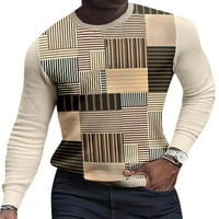 Wrcnote Mens Crew Neck Leck Jumper Jumper върхове Плетене на външен цветен блок пуловер Геометрично плетене на пуловери Style-K 2xl