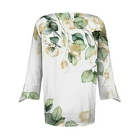 Дамски ръбови върхове с дълъг ръкав отчетлив градиент от печат пуловер зима ежедневно разхлабени тениски блуза блуза