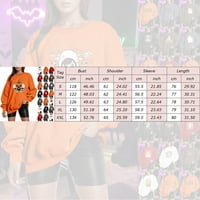 Sehao дамски ежедневни свободни монтаж на твърд цвят Хелоуин люлка отпечатано рамо без ръкави качулка оранжева xl