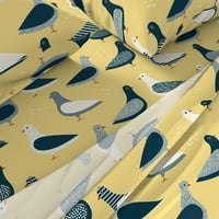 памучни листове, Калифорния Кинг комплект-птици животни гълъб въздух масло печат потребителски легла от лъжица цвете