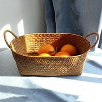 Ръчно тъкана кошница ратан закуска кошница за съхранение на семейство пикник кошница плодове кошница за цветя кошница