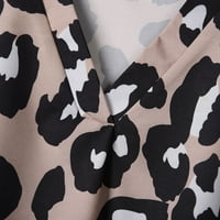 Bvnarty женски модерен резервоар за блуза небрежно свободно годни туристически летни ризи леки дрехи за пътуване модни дами дамани върхове без ръкави екипаж на екипаж елегантни тийнейджъри леопард печат khaki m