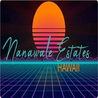 Nanawale Estates Hawaii Vinyl Decal Stiker Retro Neon Design