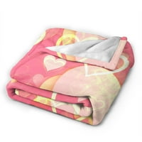 Розово романтично одеяло за хвърляне на любов, супер меко антилигиращо одеяла на фланели, 60 x50
