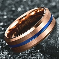 Мъжки вдлъбнато волфрамов карбиден пръстен Матов завършек размер на сватбената лента до 14