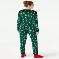 Джойспун Дамски потник от велур и панталон пижама комплект с чорапи, 3 части, размери с до 3х