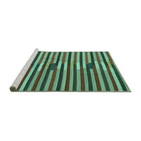 Ahgly Company Machine Wareable Indoor Sountwestern Southwestern Turquoise Blue Country Area Rugs, 6 'квадрат