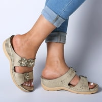 Отворени обувки клинове пръсти на гъсти удобни чехли за жени сандали отдолу женски чехли