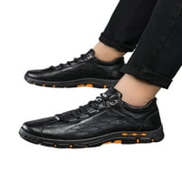 Ymiytan мъжки рокли обувки дантела кожени обувки плюшени облицовани маратонки Бизнес ежедневни маратонки Comfort Fashion Black 7