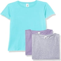 Marky G Apparel Girls's Herklyeve Crew Neck Solid тениски памук, L, Карибски лавандула Хедър