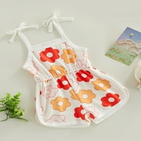 Thaisu Toddler Baby Girls Summer Sling Jumpsuit Floral Print Leeveless Tie-Up Shorts Gatdys Romper