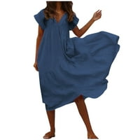 fvwitlyh абитуриентска рокля жени къси ръкав лято Ruched bodycon mini рокля странично дробово облекло ежедневни рокли