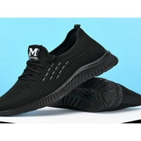 Ritualay Mens Walking Shoe дишащи маратонки Mesh Flats Comfort Anti-Odour Небрежни обувки Мъже неплъзнете черно сиво 6.5