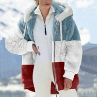 Топли зимни палта за жени модни дамски топло фау палто яке зимен цип дълъг ръкав връхни дрехи