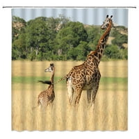 Животински душ завеси жираф слонови крави елени лъв тигър 3d печат баня домашен декор водоустойчив полиестер плат Плат Застране