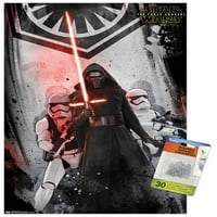 Star Wars: The Force Awakens - Плакат за стена от първи ред с дървена магнитна рамка, 22.375 34
