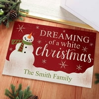 Персонализирана Мечта За Бяла Коледна Изтривалка