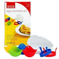 Комплект съдове за готвене на яйца и омлет от 8 части, безопасен за съдомиялна машина, за микровълнова фурна и пластмаса без бисфенол А