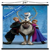 Disney Frozen - Плакат за стена на екипа с дървена магнитна рамка, 22.375 34