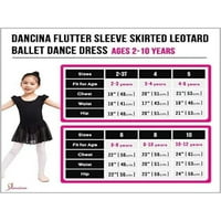 Dancina Ballet Dance Flutter Sleeve Leotard Tutu рокля за момичета
