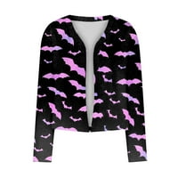 Леки жилетки за жени падат графичен женски плюс размер пуловери със средна дължина ризи с дълъг ръкав за жени розово l