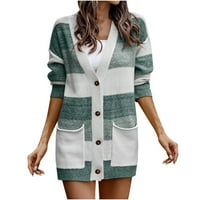 Loopsun летни спестявания дрехи за дамски зимни палта жилетка, есента и зимните женски копчета с дълъг ръкав с дълги жилетка с джобни копчета с джоб