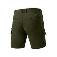 Мъжки товарни панталони Мъжки летни гащеризони карирани камуфлажни ежедневни спортни джобни бутон с голям размер измити къси панталони за мъже