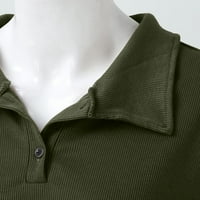 Женски есен зимен ежедневни тениски с дълъг ръкав туника върхове копчета блуза пуловер hot8sl4486388