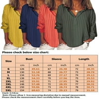Предни разходи за жени ризи дълги ръкави върхове бутон надолу блуза празнична прилеп ръкави на туника риза райета червено 3xl
