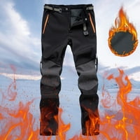 мъжки Цветен блок туристически панталони Ветроупорен работни панталони топло облицовани трекинг панталони с джобове мъжки открит фитнес софтшел панталони