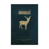 Търговска марка изобразително изкуство 'Държавен животински Арканзас' платно изкуство от червен Атлас дизайни