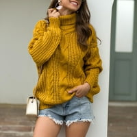Caicj пуловери за жени Есента и зимата нови трикотажни дрехи женски колеж стил дебела резба пържено тесто високо дами кабел плетат