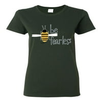 Бъдете безстрашни бръмчащи пчелни поп култура женска графична тениска, Heather Grey, 2XL