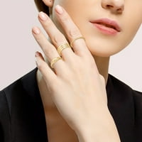 Heiheiup Creative Deer Ring женски европейски плъзгач пръстен Геометрична форма Пръстен Регулируеми сребърни линии Моден пакет пръстени