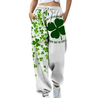 Eryao st. Ден панталони на Патрик за жени Ирландски панталони от зелени джогинг, дамски св. Патрик ден суитцове торбисти с висока талия на талия салон от долни панталони