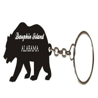 Остров Дофин Алабама Сувенирна метална мечка ключодържател