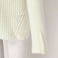 дамска блуза с трикотажен пуловер, Олекотен Пуловер, Бежов, с