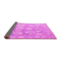 Ahgly Company Indoor Square Abstract Pink Modern Area Rugs, 3 'квадрат