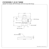 Kingston Brass CC53307XK 5 8 OD COMP 3 8 OD COMP ъгъл на ъгъл на ъгъл на ъгъла на завой с фланец, четка месинг