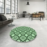 Ahgly Company Machine Pashable Indoor Round Преходна тъмна гора зелена площ килими, 8 'кръг