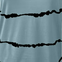 Кардигани Hueook за жени плюс размер v шия в средна дължина за печат на дълъг ръкав Модни ежедневни блузи Топ Кардиган